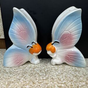 vintage Japan Anthropomorphic Butterfly Salt & Pepper Shakers Pixie Fairy